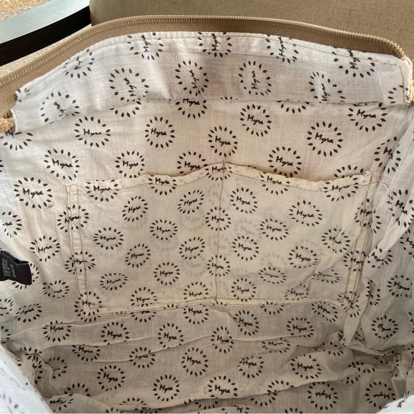 MYRA Canvas + Cotton Tapestry Bag with Leather Handles - Picture 11 of 16